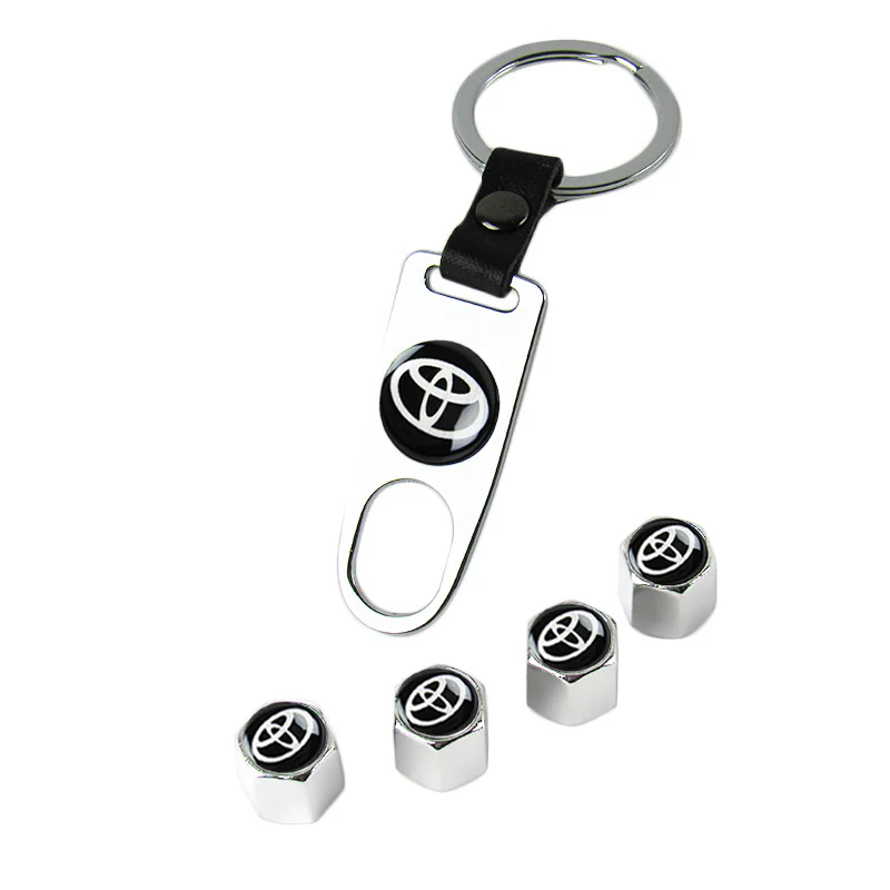 TOYOTA TRD Silver Set Universal Car SUV Wheel Tire Valves Dust Stem Air Caps Keychain Emblem - Image 7