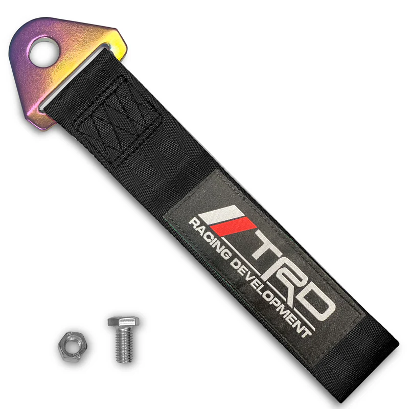 TRD RACING TOYOTA SPORTS Drift Rally NEO CHROME HIGH STRENGTH Tow Strap for Front / Rear Bumper - Image 2