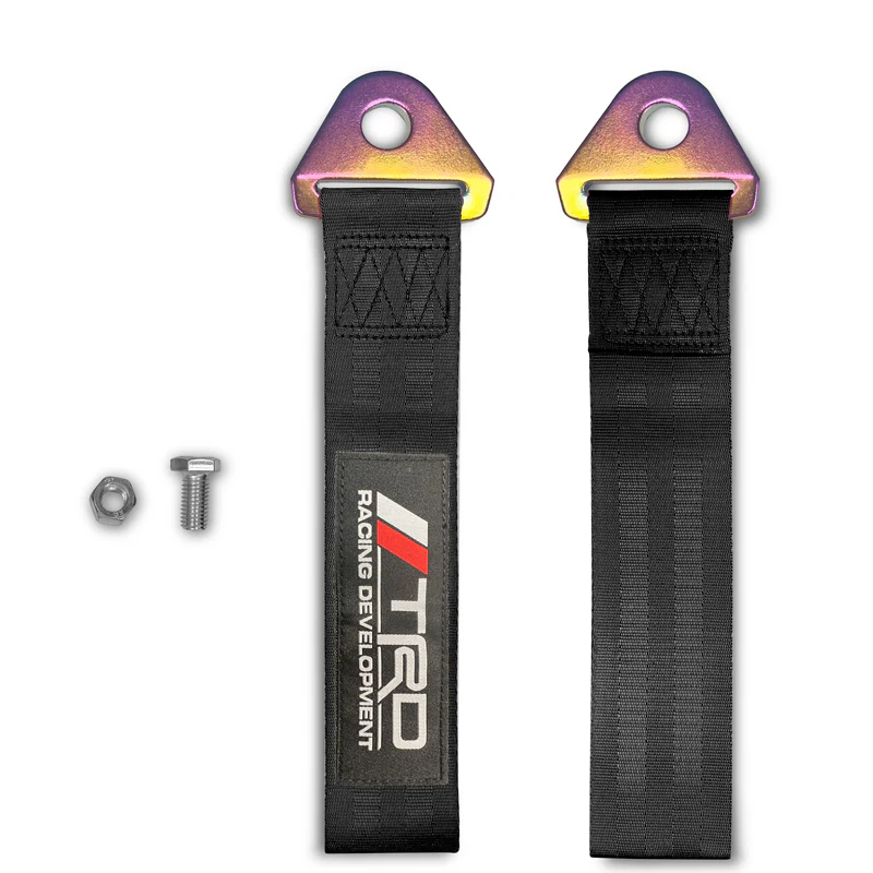 TRD RACING TOYOTA SPORTS Drift Rally NEO CHROME HIGH STRENGTH Tow Strap for Front / Rear Bumper - Image 5