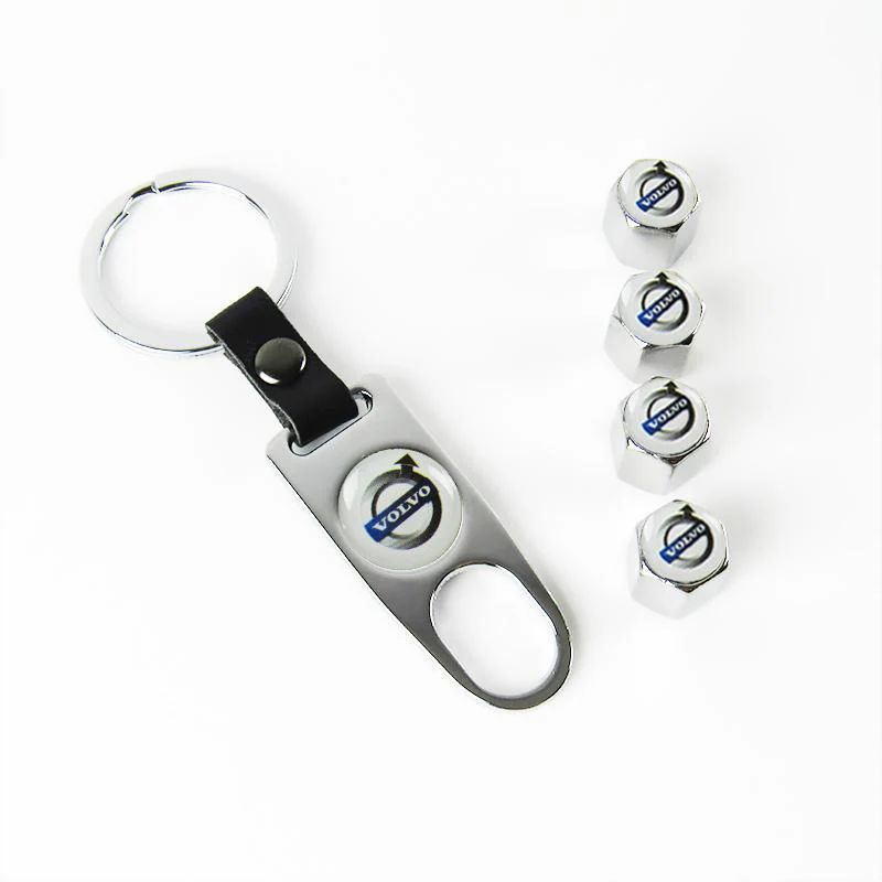 VOLVO Set LOGO Emblems with Tire Valves Wheel Air Caps Keychain - US SELLER - Image 3