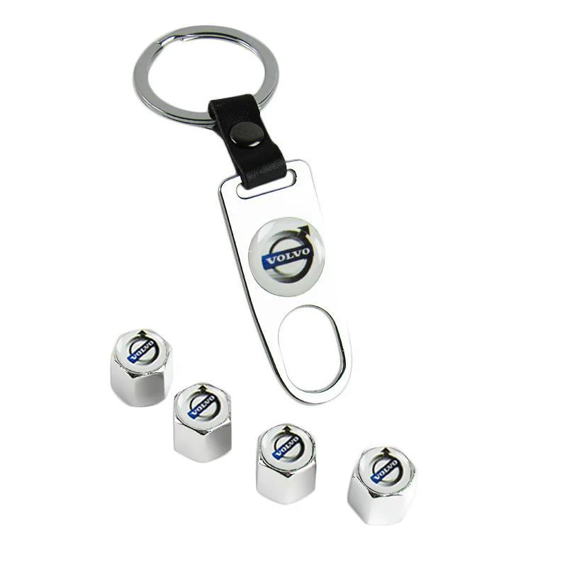 VOLVO Set LOGO Emblems with Tire Valves Wheel Air Caps Keychain - US SELLER - Image 8