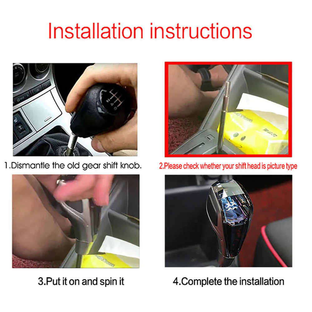 Crystal Handle Touch Motion Activated LED Car Gear Shift Knob Shifter for MAZDA - Image 5