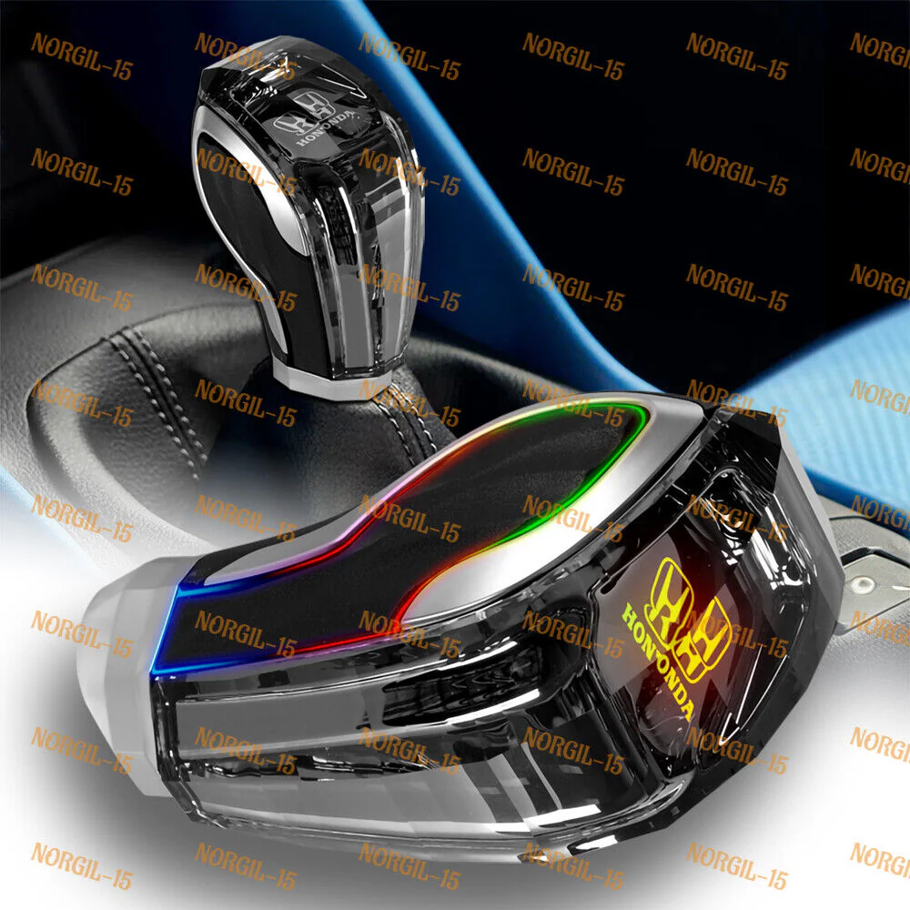 Crystal Touch Motion LED Car Shift Knob Shifter with Lock Button for Honda - Image 3