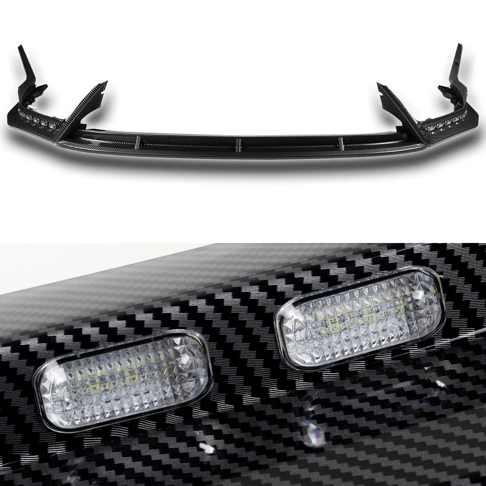 CS-Style For 2022 - 2025 Subaru WRX Front Bumper Lip Splitter With LED Sequential Light -Carbon Fiber Look - Image 2
