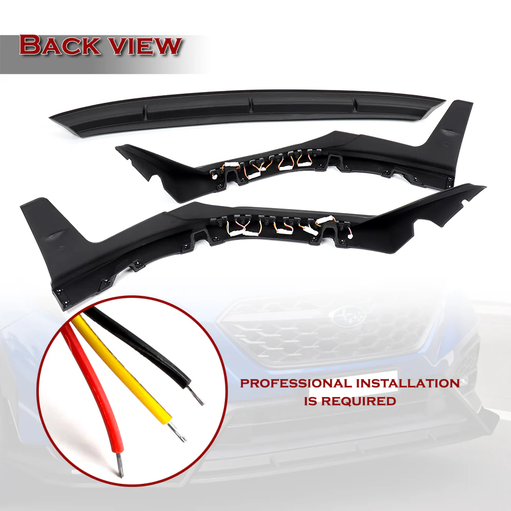 CS-Style For 2022 - 2025 Subaru WRX Front Bumper Lip Splitter With LED Sequential Light -Carbon Fiber Look - Image 3