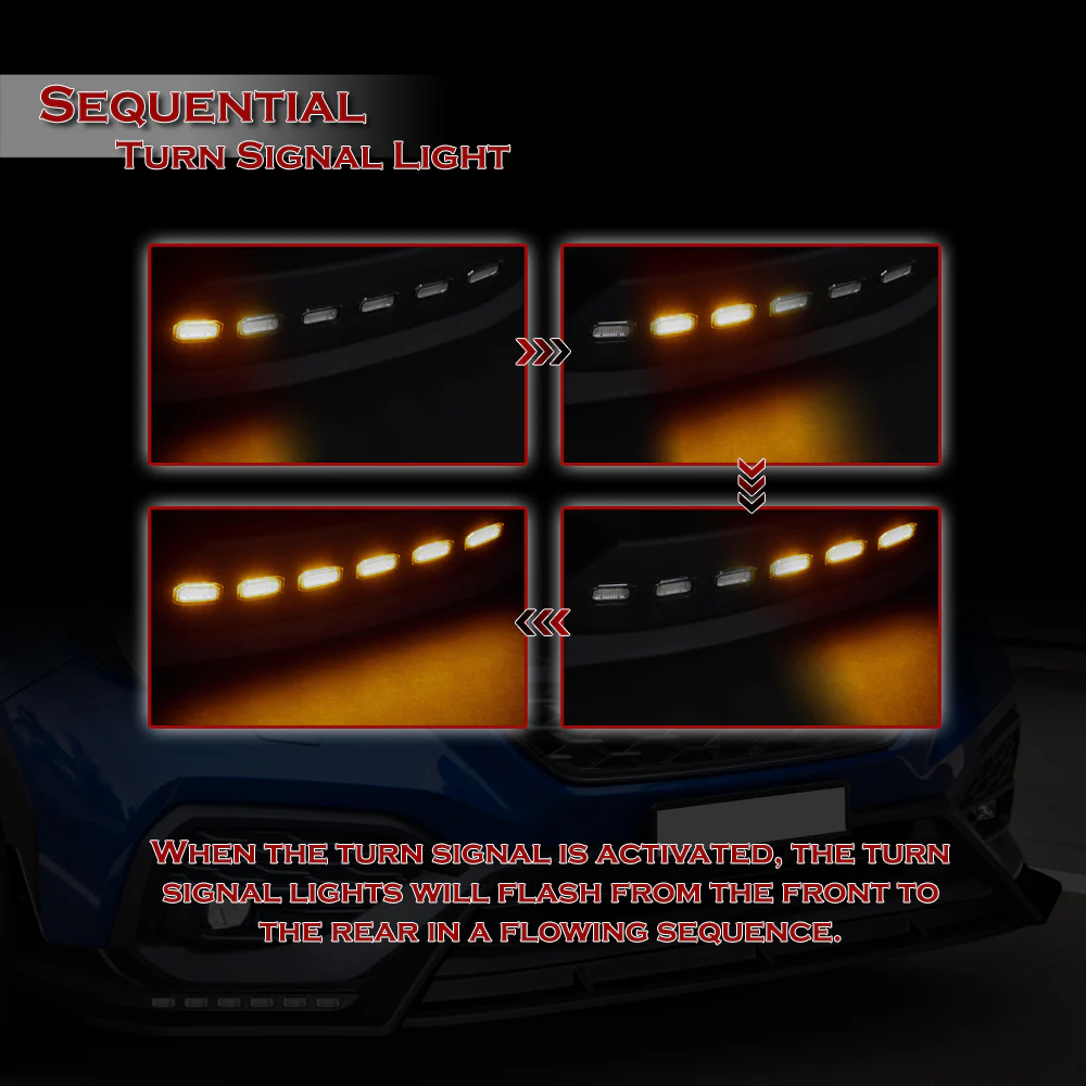CS-Style For 2022 - 2025 Subaru WRX Front Bumper Lip Splitter With LED Sequential Light -Carbon Fiber Look - Image 6