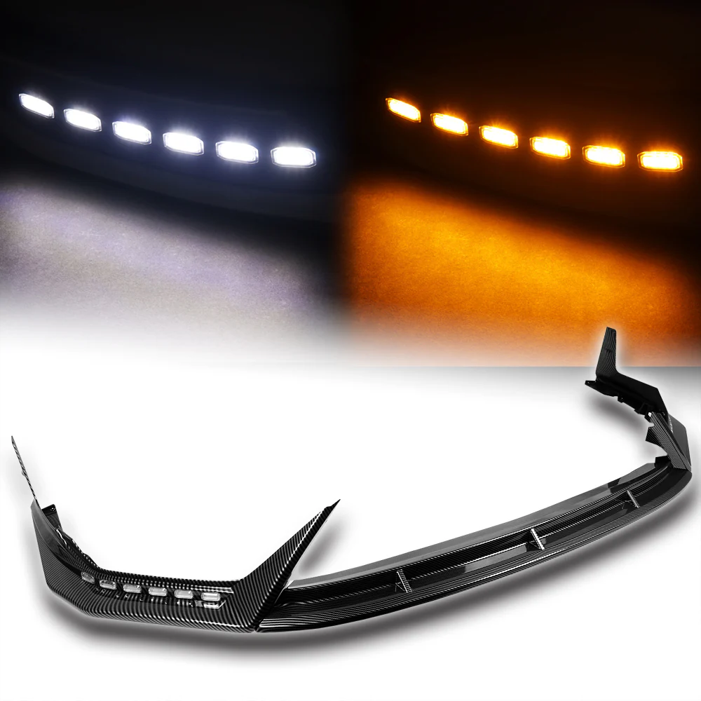 CS-Style For 2022 - 2025 Subaru WRX Front Bumper Lip Splitter With LED Sequential Light -Carbon Fiber Look - Image 8