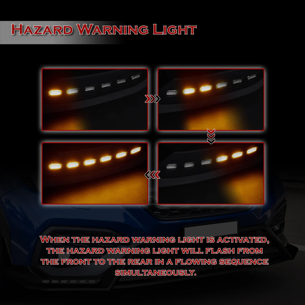 CS-Style For 2022 - 2025 Subaru WRX Front Bumper Lip Splitter With LED Sequential Light -Painted Black - Image 11