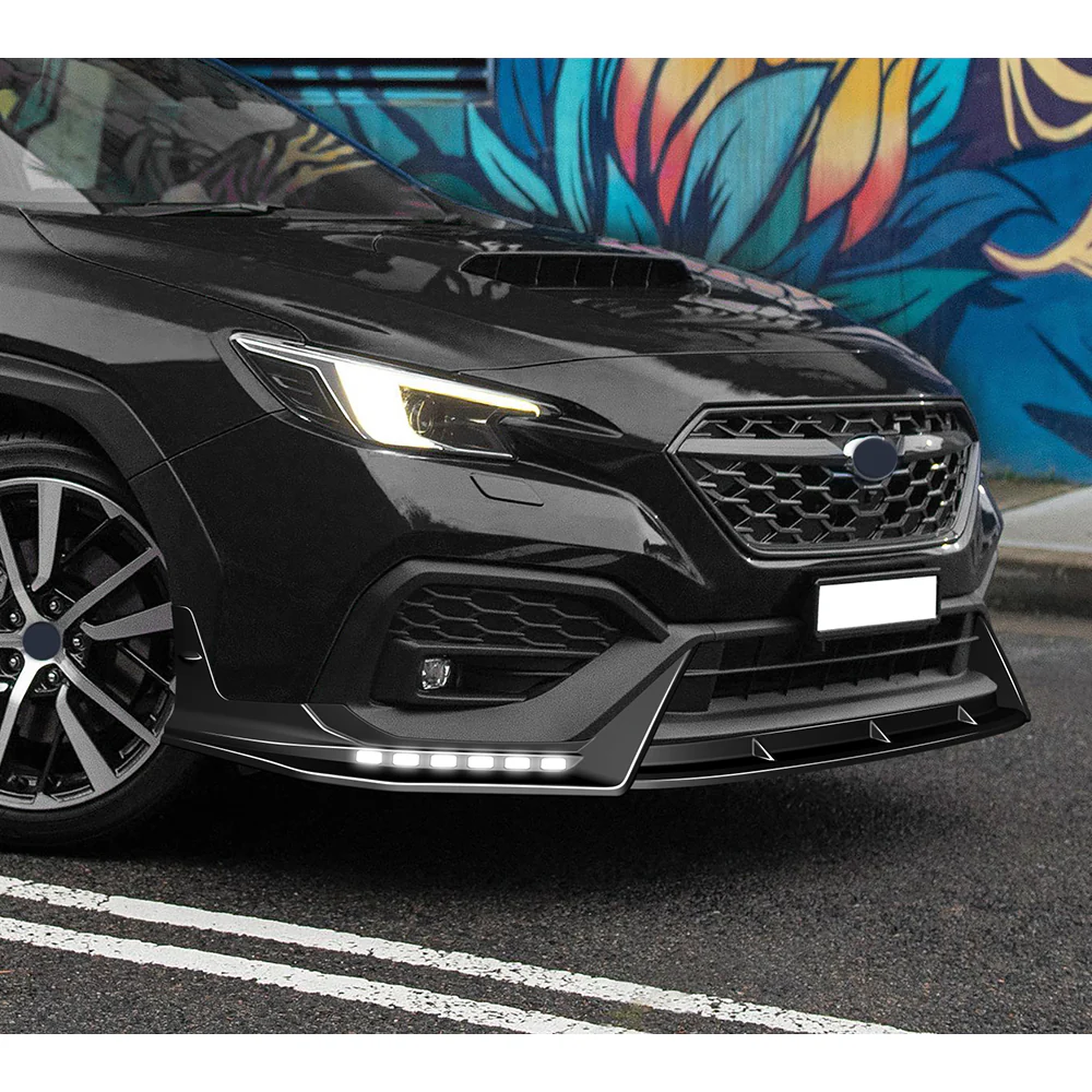 CS-Style For 2022 - 2025 Subaru WRX Front Bumper Lip Splitter With LED Sequential Light -Painted Black - Image 13