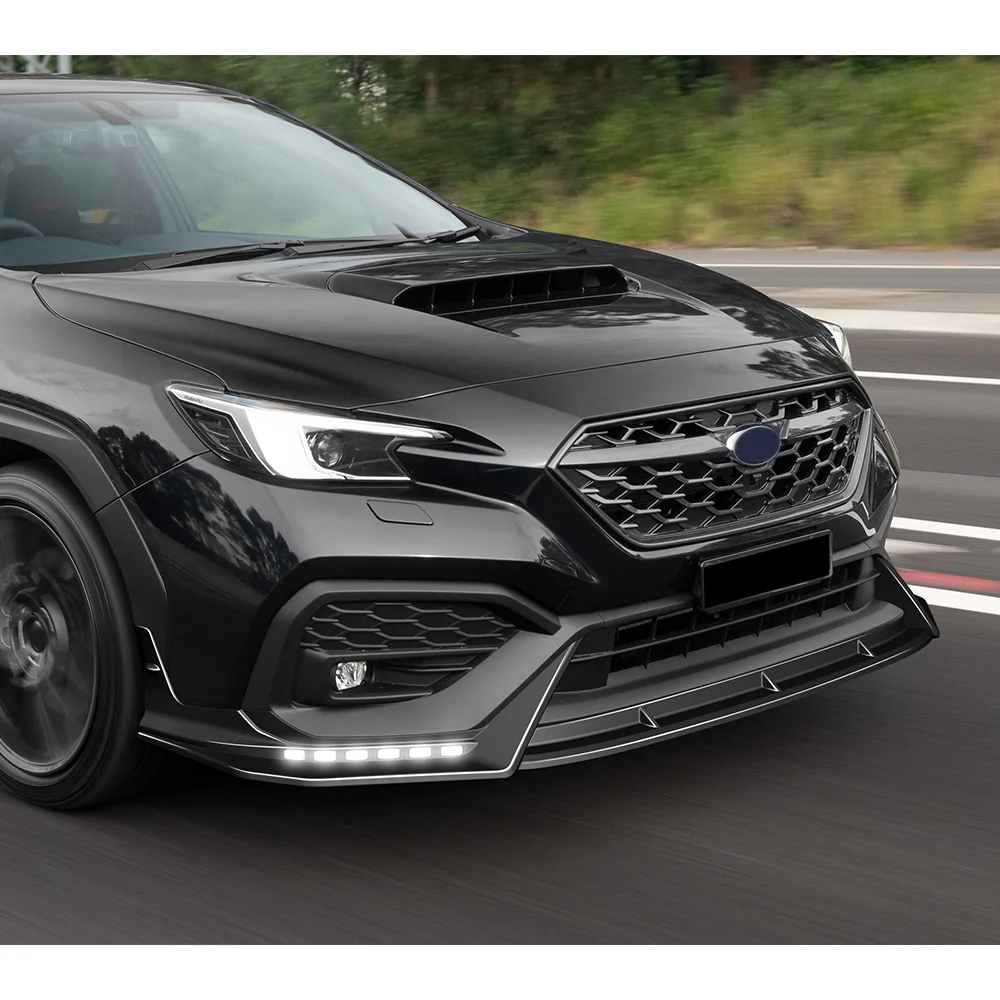 CS-Style For 2022 - 2025 Subaru WRX Front Bumper Lip Splitter With LED Sequential Light -Painted Black - Image 14