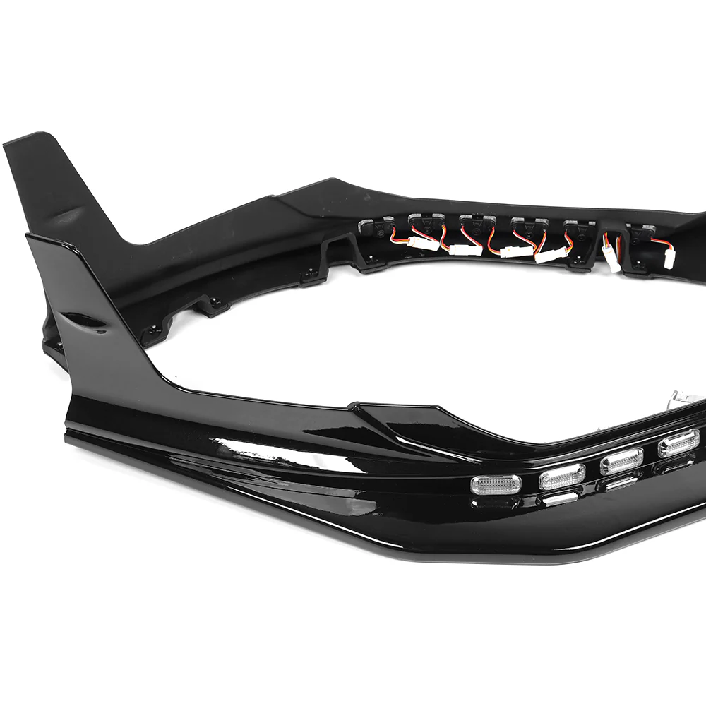CS-Style For 2022 - 2025 Subaru WRX Front Bumper Lip Splitter With LED Sequential Light -Painted Black - Image 2