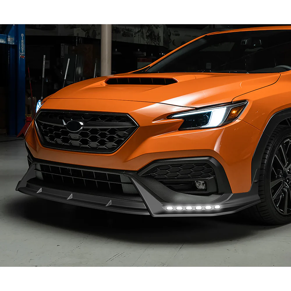 CS-Style For 2022 - 2025 Subaru WRX Front Bumper Lip Splitter With LED Sequential Light -Unpainted Matte Black - Image 14