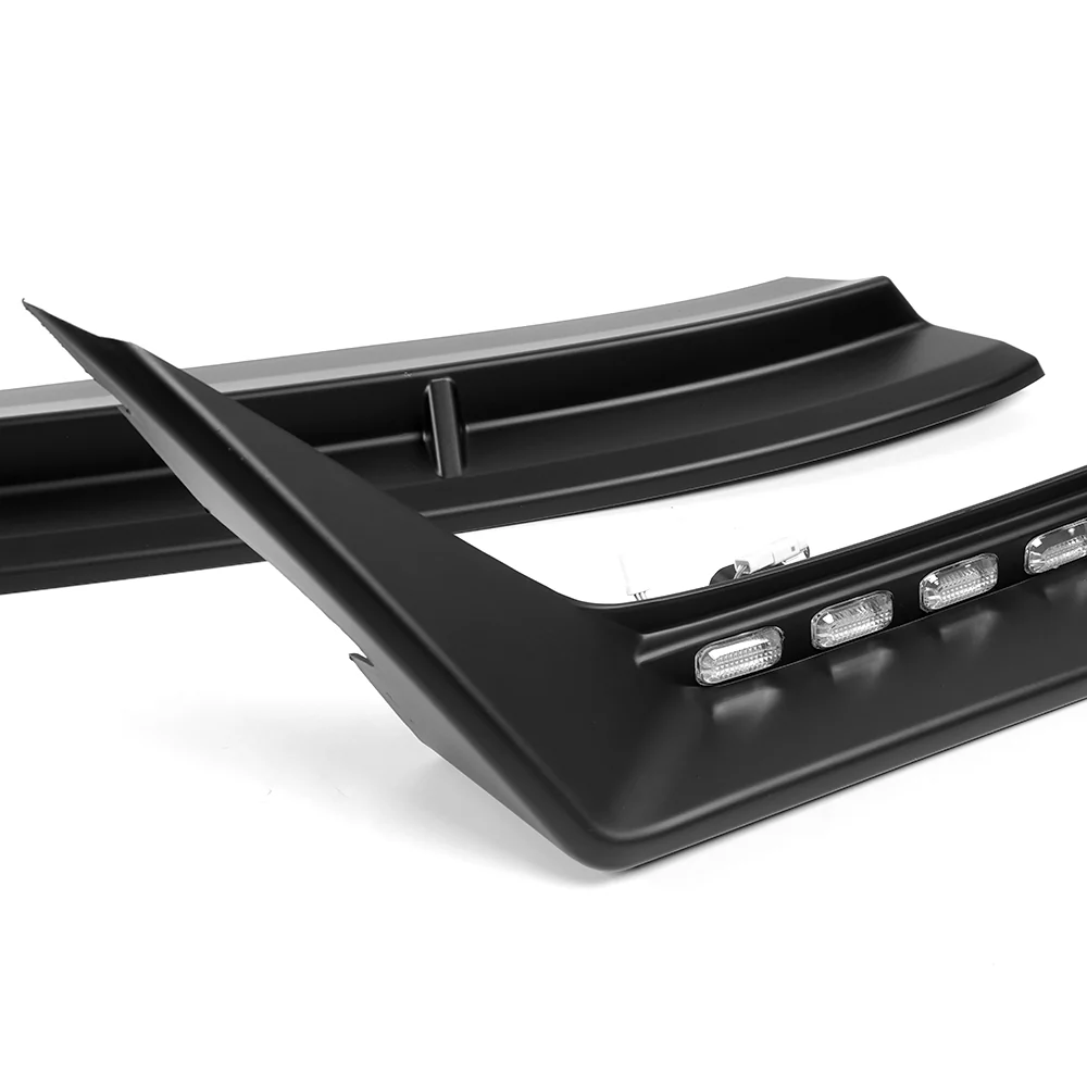CS-Style For 2022 - 2025 Subaru WRX Front Bumper Lip Splitter With LED Sequential Light -Unpainted Matte Black - Image 2
