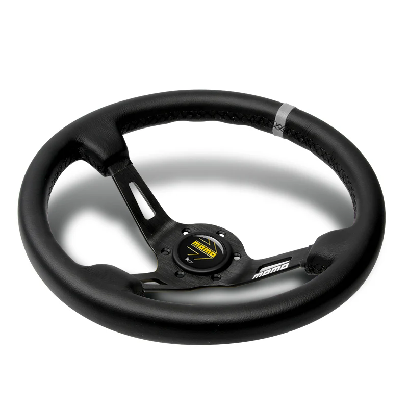 Deep Dished 350mm Racing Steering Wheel Microfiber Leather For momo hub X1 (YL00 - Image 3