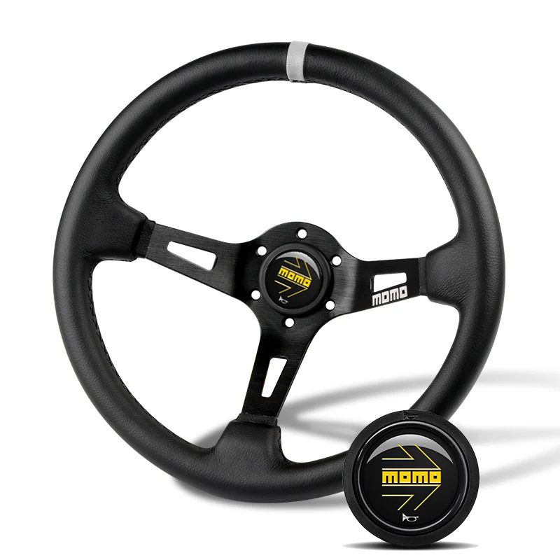 Deep Dished 350mm Racing Steering Wheel Microfiber Leather For momo hub X1 (YL00 - Image 4