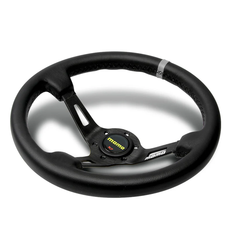 Deep Dished 350mm Racing Steering Wheel Microfiber Leather For YO momo hub X1 - Image 3