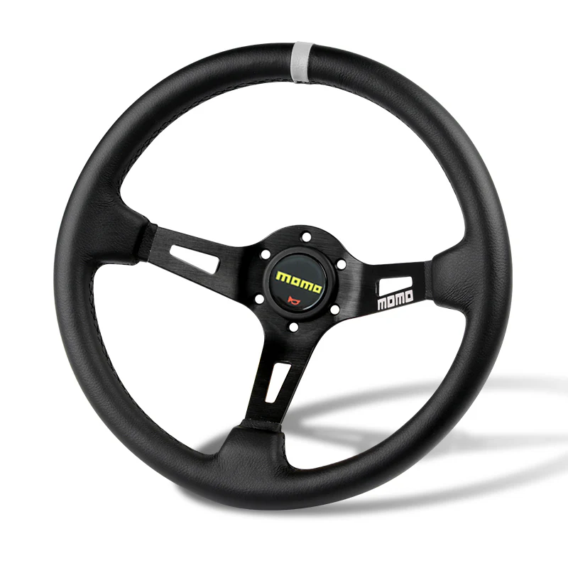 Deep Dished 350mm Racing Steering Wheel Microfiber Leather For YO momo hub X1 - Image 4