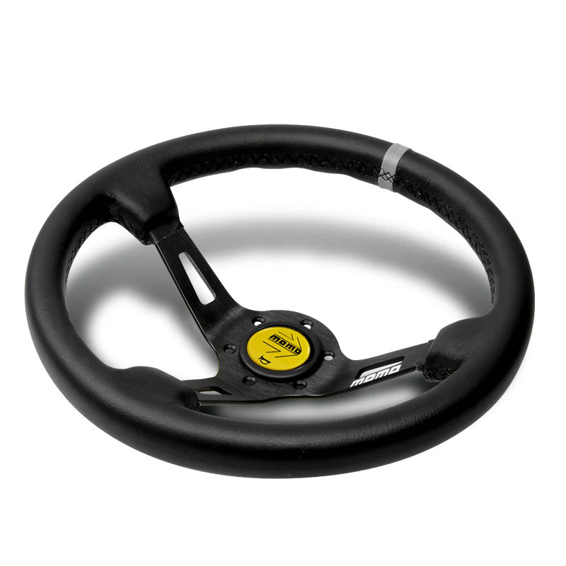 Deep Dished 350mm Racing Steering Wheel Microfiber Leather YLBKA For momo hub X1 - Image 3