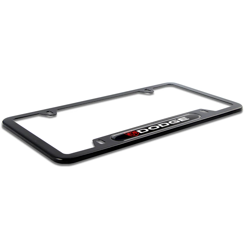 DODGE Black Stainless Steel License Plate Frame 2pcs with Caps Bolt Brand New SET - Image 8