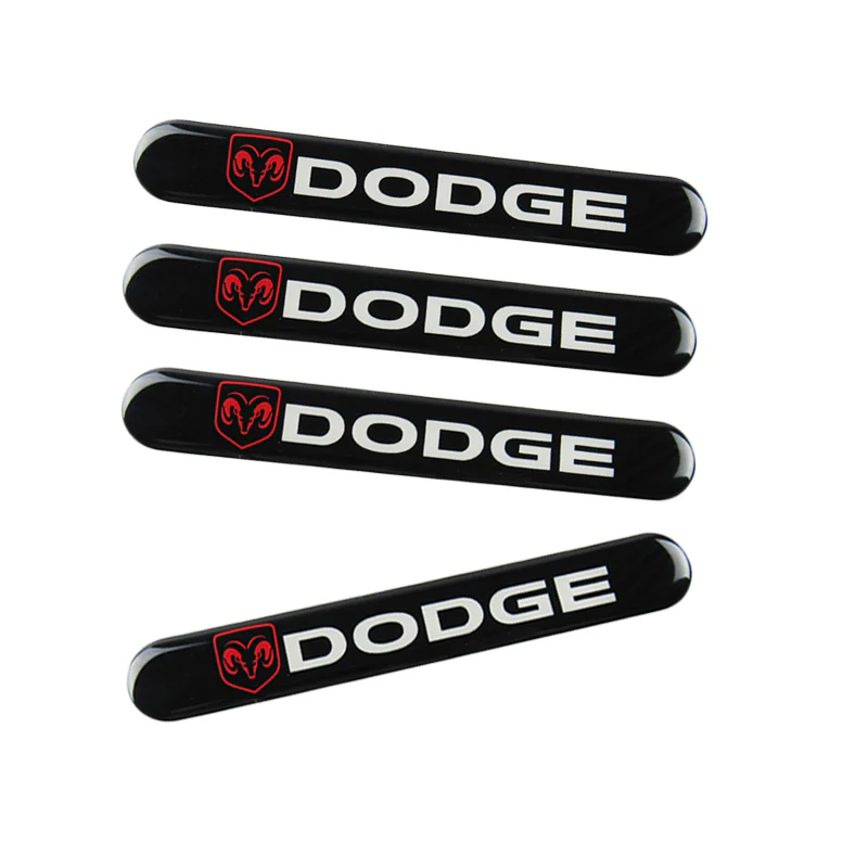 Dodge Black Car Door Rear Trunk Side Fenders Bumper Badge Scratch Guard Sticker New 4 pcs - Image 4