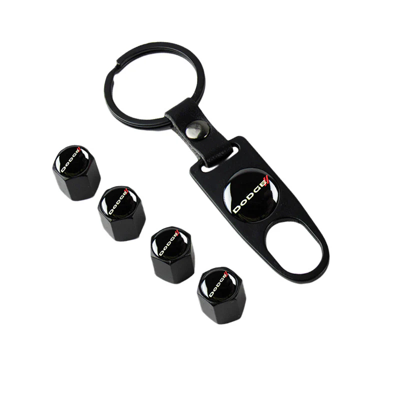 Dodge Charger Set of Black Car Wheel Tire Valves Dust Stem Air Caps Keychain with Black Carbon Fiber Look Seat Belt Covers - Image 7
