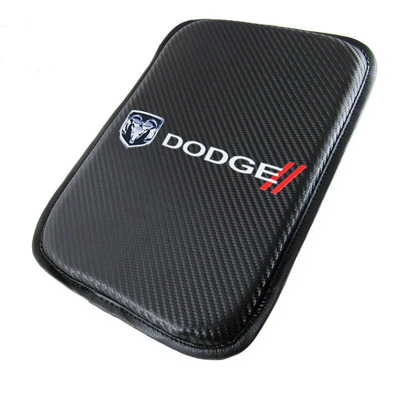DODGE RAM Set Black 15" Diameter Car Auto Steering Wheel Cover Quality Leather with Center Console Armrest Cushion Mat Pad Cover - Image 11