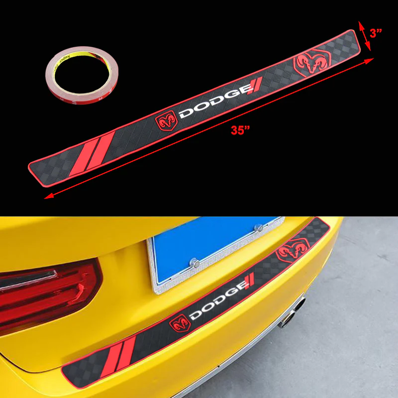 DODGE Rubber Car Rear Bumper Protector Trunk Sill Guard Scratch Pad X1 - Image 2