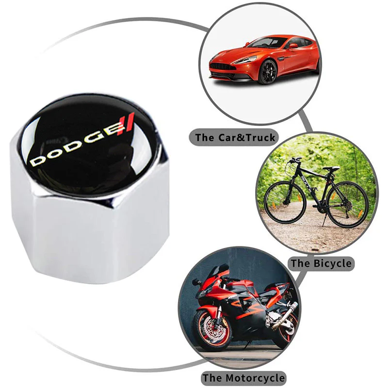 DODGE Set Carbon Car Door Scuff Sill Panel 2PCS Step Protector with Keychain Wheel Tire Valves Dust Stem Air Caps - Image 5