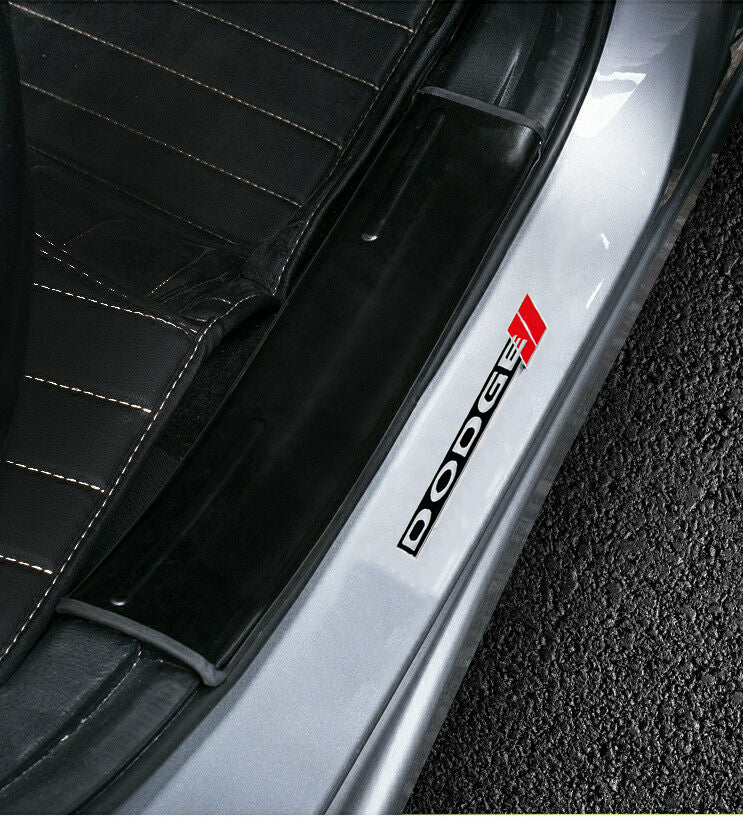 Dodge Set Carbon Fiber Look Center Console Armrest Cushion Pad Cover with Stainless Steel Emblem - Image 8