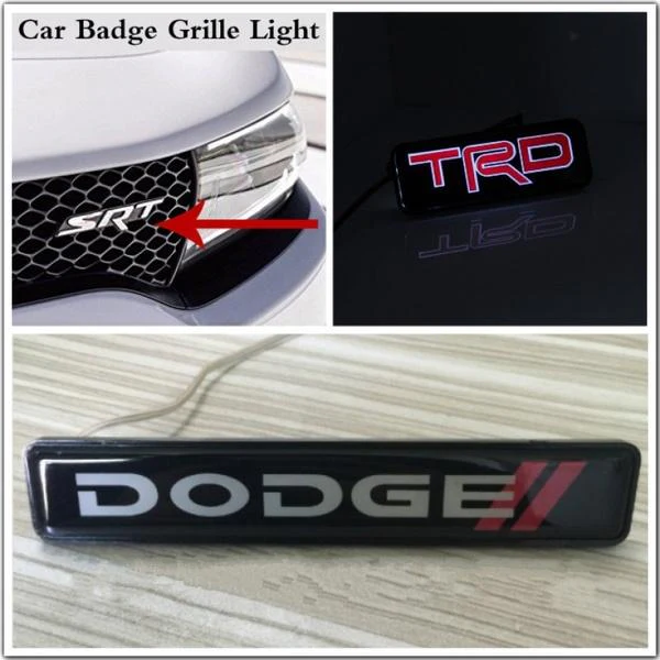 Dodge Set of Emblems with LED Light Front Grille Illuminated Badge Decal for RAM 1500 2500 - Image 8