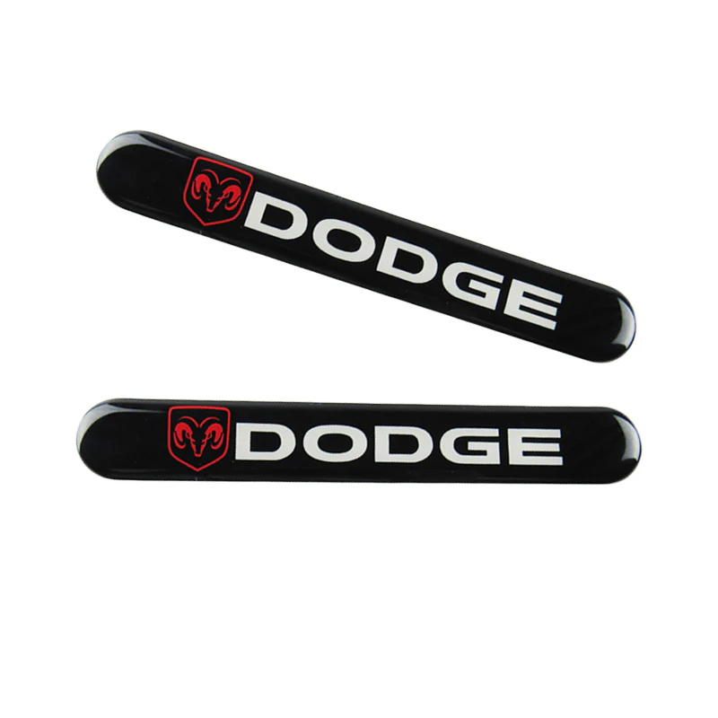 DODGE Set LOGO Emblems with Black Tire Wheel Valves Air Caps Keychain - US SELLER - Image 4