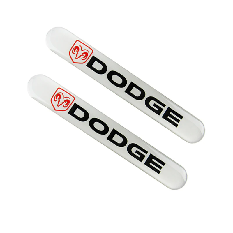 DODGE Set LOGO Emblems with Silver Wheel Tire Valves Air Caps Keychain - US SELLER - Image 4