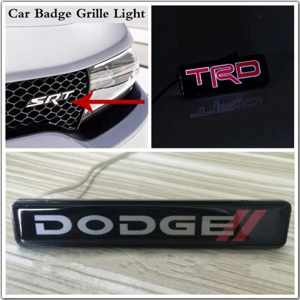 Dodge Set of Emblems with Front Grille LED Light Illuminated Badge Decal for RAM 1500 2500 - Image 7