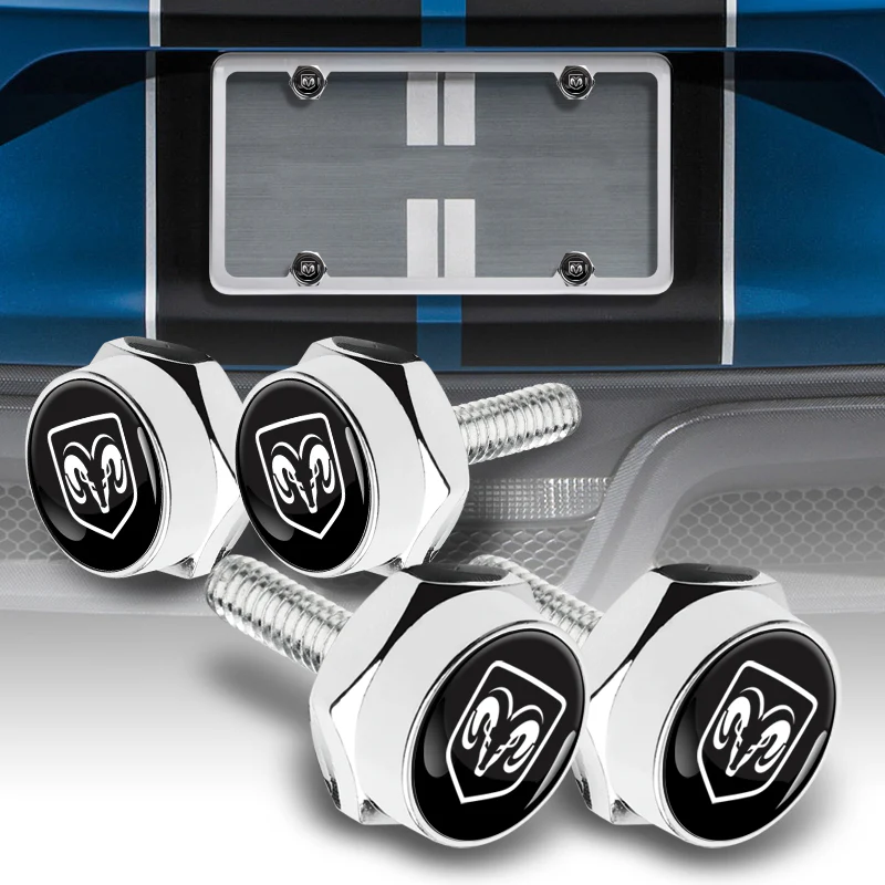 DODGE Stainless Steel License Plate Frame 2pcs Brand New with Caps Bolt SET - Image 2