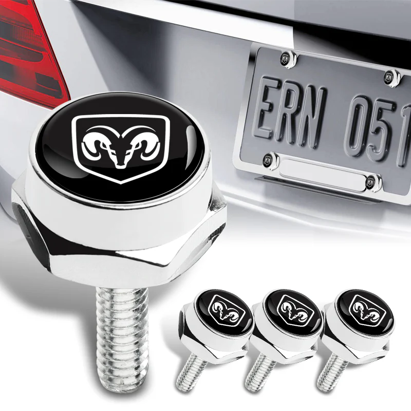 DODGE Stainless Steel License Plate Frame 2pcs Brand New with Caps Bolt SET - Image 5