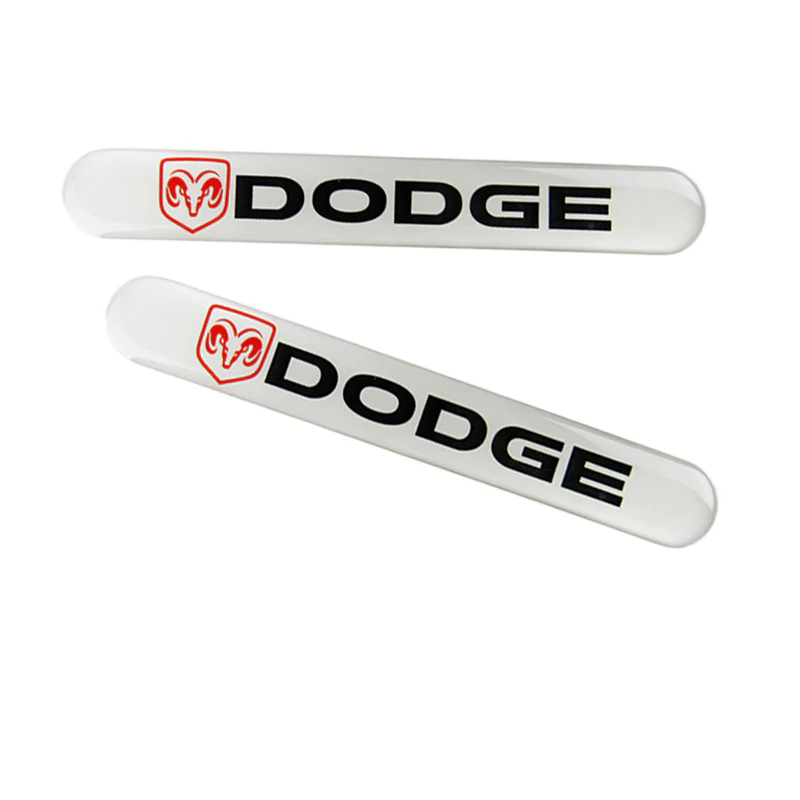 Dodge White Car Door Rear Trunk Side Fenders Bumper Badge Scratch Guard Sticker New 4 pcs - Image 2