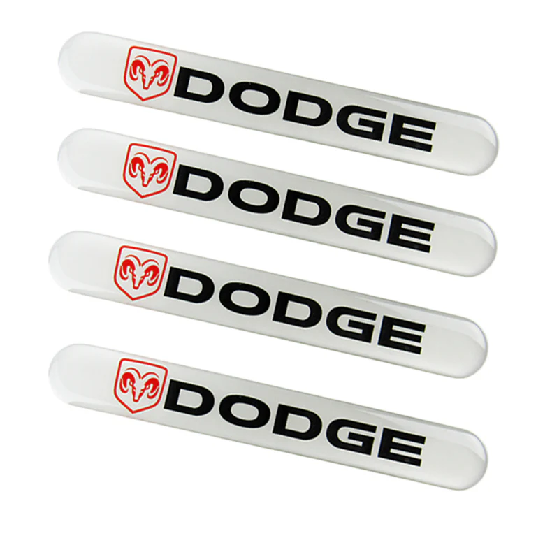 Dodge White Car Door Rear Trunk Side Fenders Bumper Badge Scratch Guard Sticker New 4 pcs - Image 5