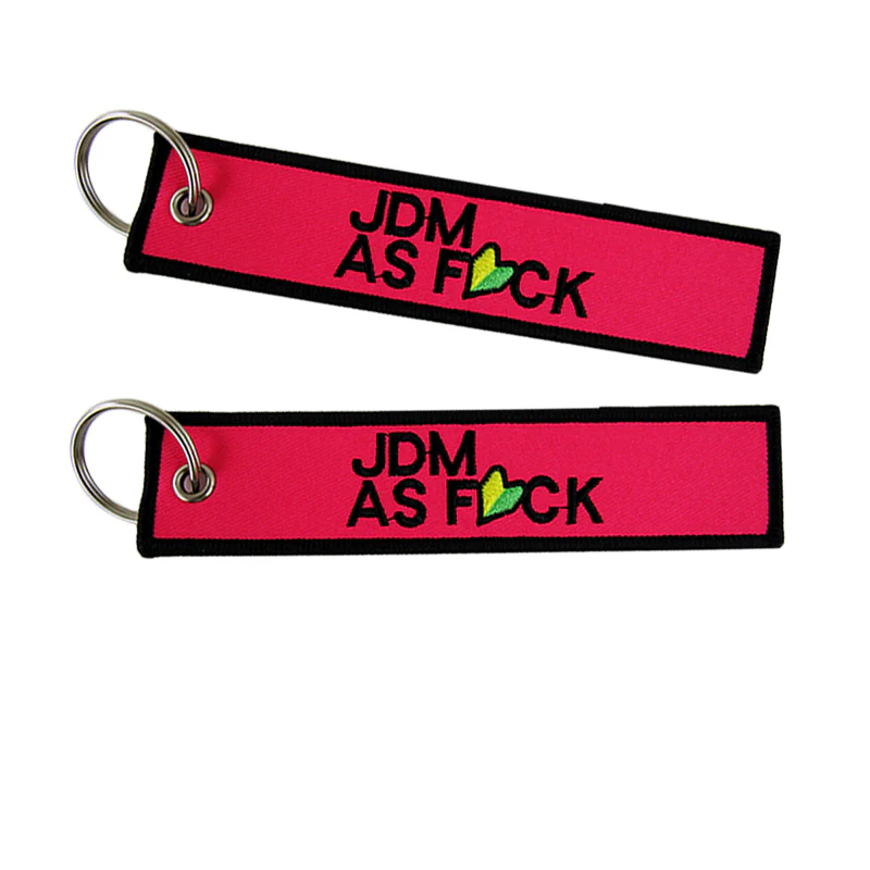 DOUBLE SIDED EMBROIDERED TAG For HONDA JDM AS FCK RACING CELL HOLDER KEYCHAINS X2 - Image 5