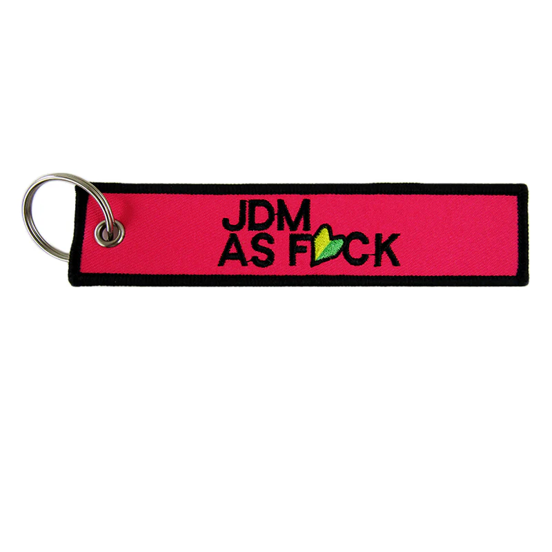 DOUBLE SIDED EMBROIDERED TAG For HONDA JDM AS FCK RACING CELL HOLDER KEYCHAINS X2 - Image 6