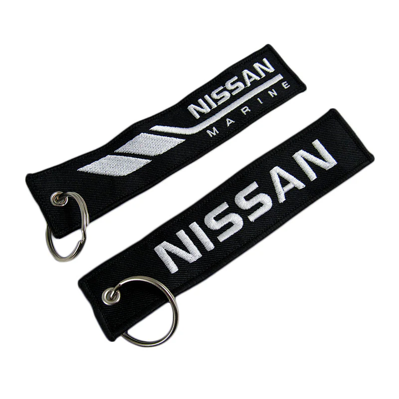 DOUBLE SIDED EMBROIDERED TAG For NISSAN RACING CELL HOLDER KEYCHAINS X2 - Image 2