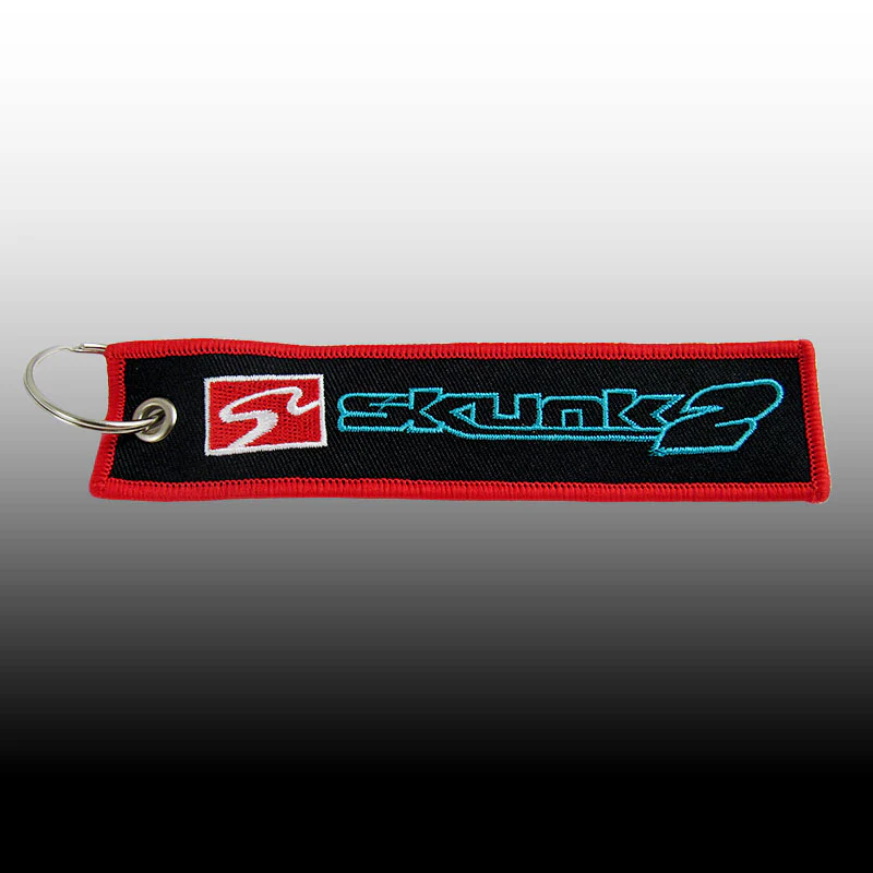 DOUBLE SIDED EMBROIDERED KEY TAG For SKUNK2 JDM KEYCHAIN CELL HOLDERS KEYRING X2 - Image 2