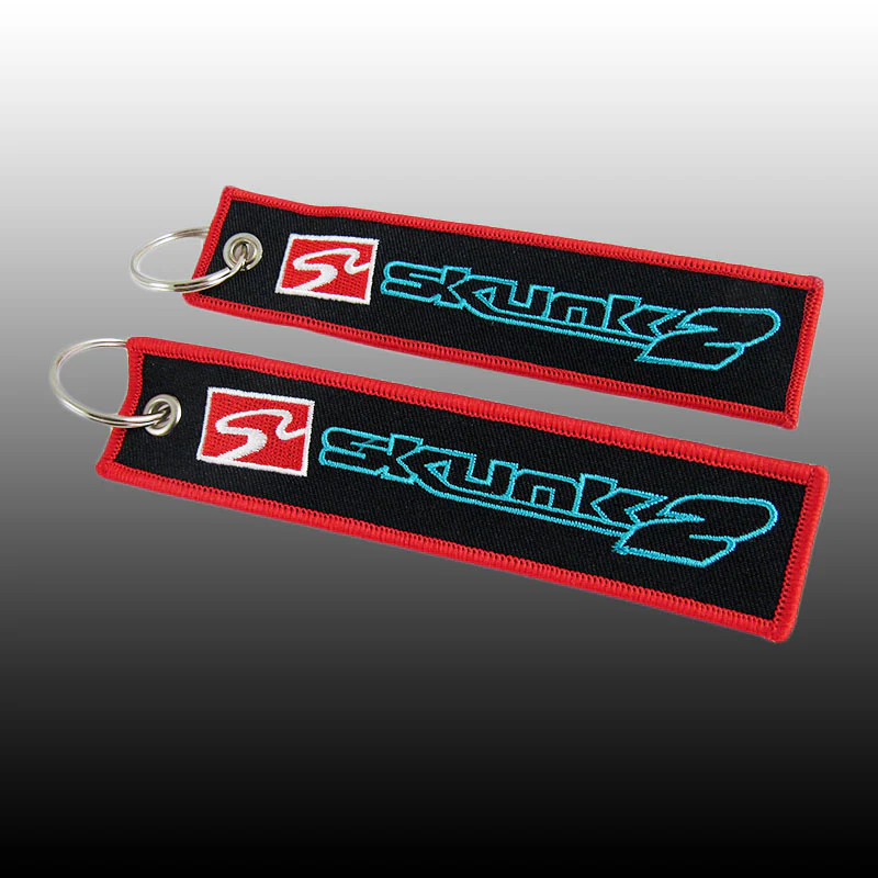 DOUBLE SIDED EMBROIDERED KEY TAG For SKUNK2 JDM KEYCHAIN CELL HOLDERS KEYRING X2 - Image 3
