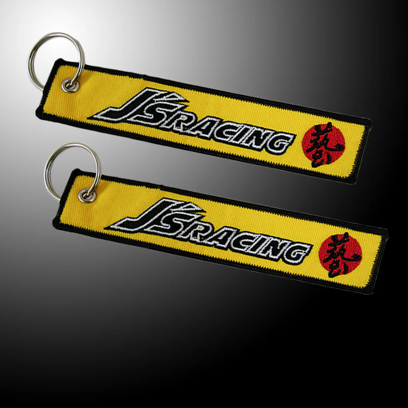 DOUBLE SIDED EMBROIDERED KEYCHAIN TAG For JDM J'S Racing CELL HOLDERS KEYRING X2 - Image 3