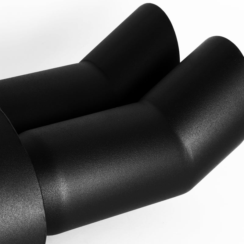 DTM Dual Angle Tip Style Universal 2.5" Inlet 3" Outlet Deep And Smooth Tone Weld-On T-304 Exhaust Muffler -Black - Image 4