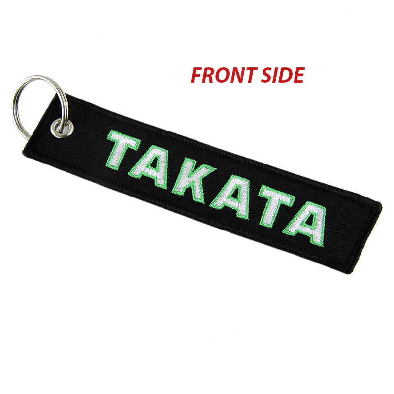 EMBROIDERED DOUBLE SIDED KEYCHAIN TAG JDM TAKATA Racing CELL HOLDERS KEYRING X2 - Image 2