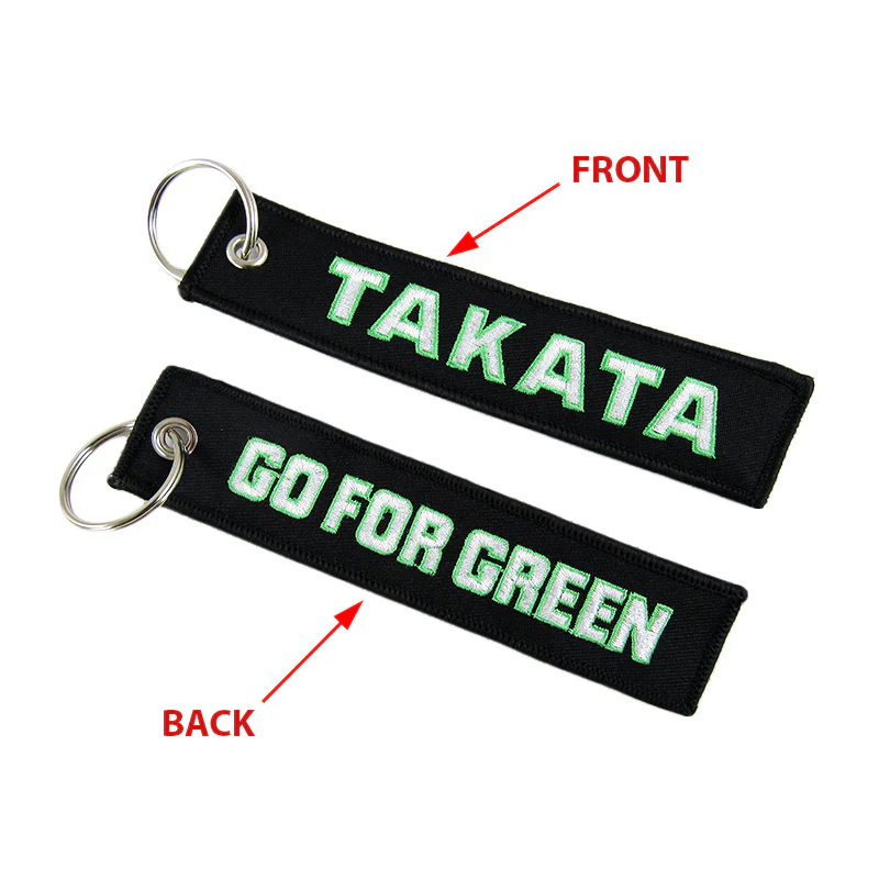EMBROIDERED DOUBLE SIDED KEYCHAIN TAG JDM TAKATA Racing CELL HOLDERS KEYRING X2 - Image 4