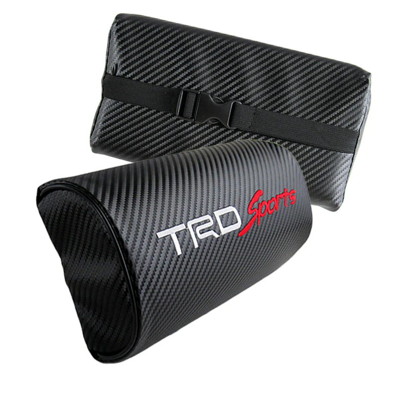 Embroidery Carbon Look Car Neck Rest Pillow For JDM TRD SPORTS Cushion Headrest Set - Image 5