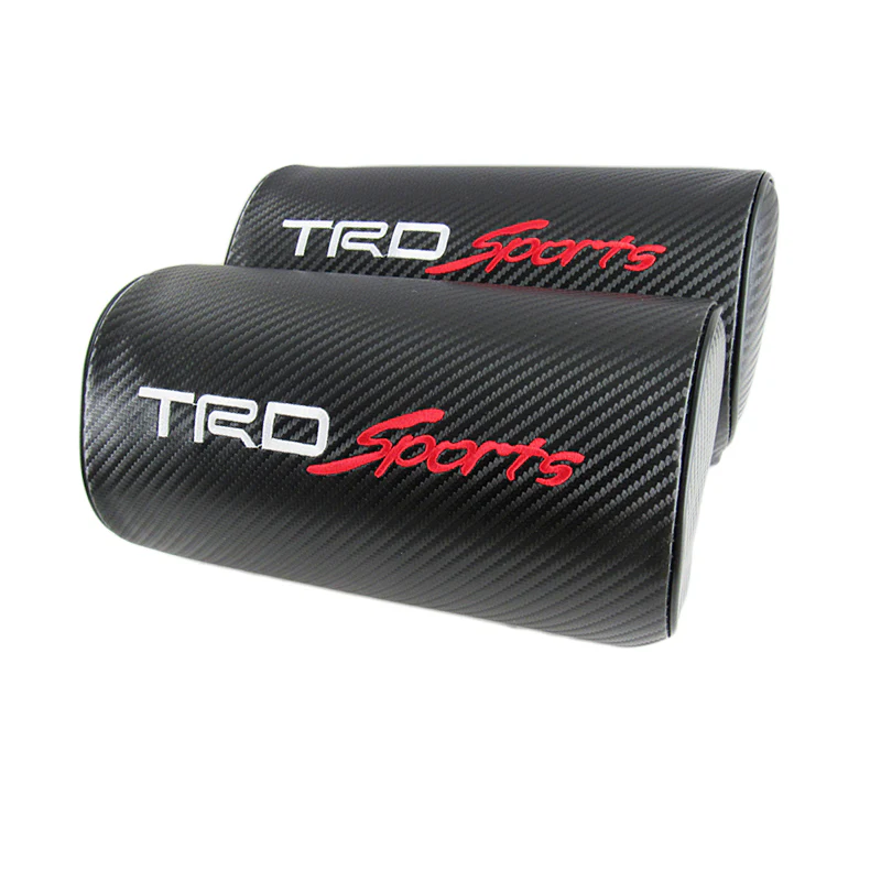 Embroidery Carbon Look Car Neck Rest Pillow For JDM TRD SPORTS Cushion Headrest Set - Image 6