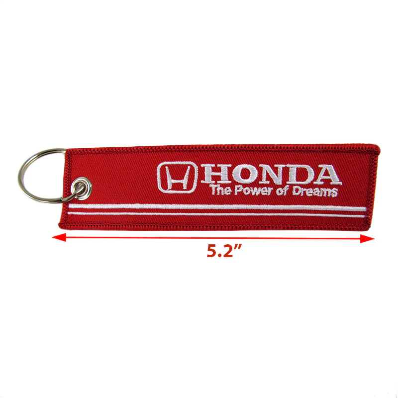 Embroidery JDM FIT RS RACING DOUBLE SIDE Racing Cell Holders Keychain Keyring X2 - Image 2