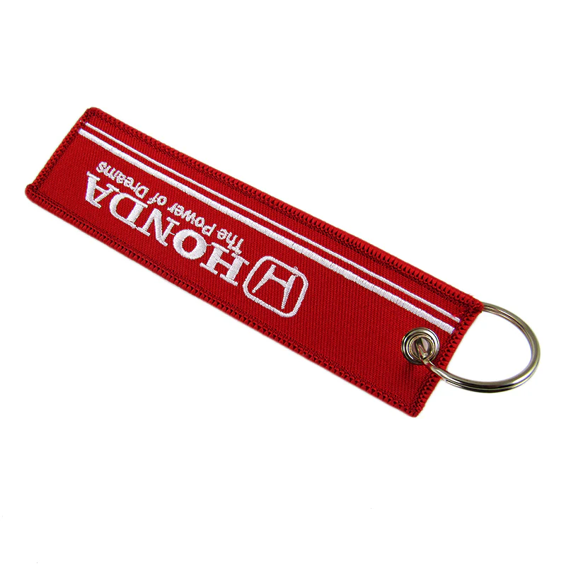 Embroidery JDM FIT RS RACING DOUBLE SIDE Racing Cell Holders Keychain Keyring X2 - Image 4